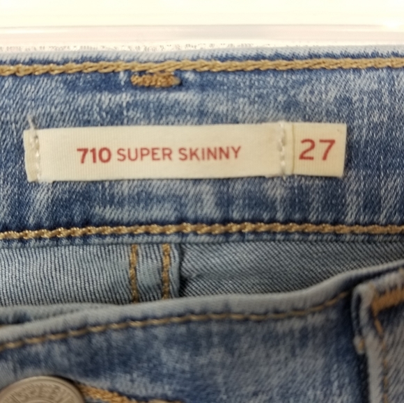 Levi's Super Skinny Distressed Jeans Light Wash 27 - Picture 7 of 7